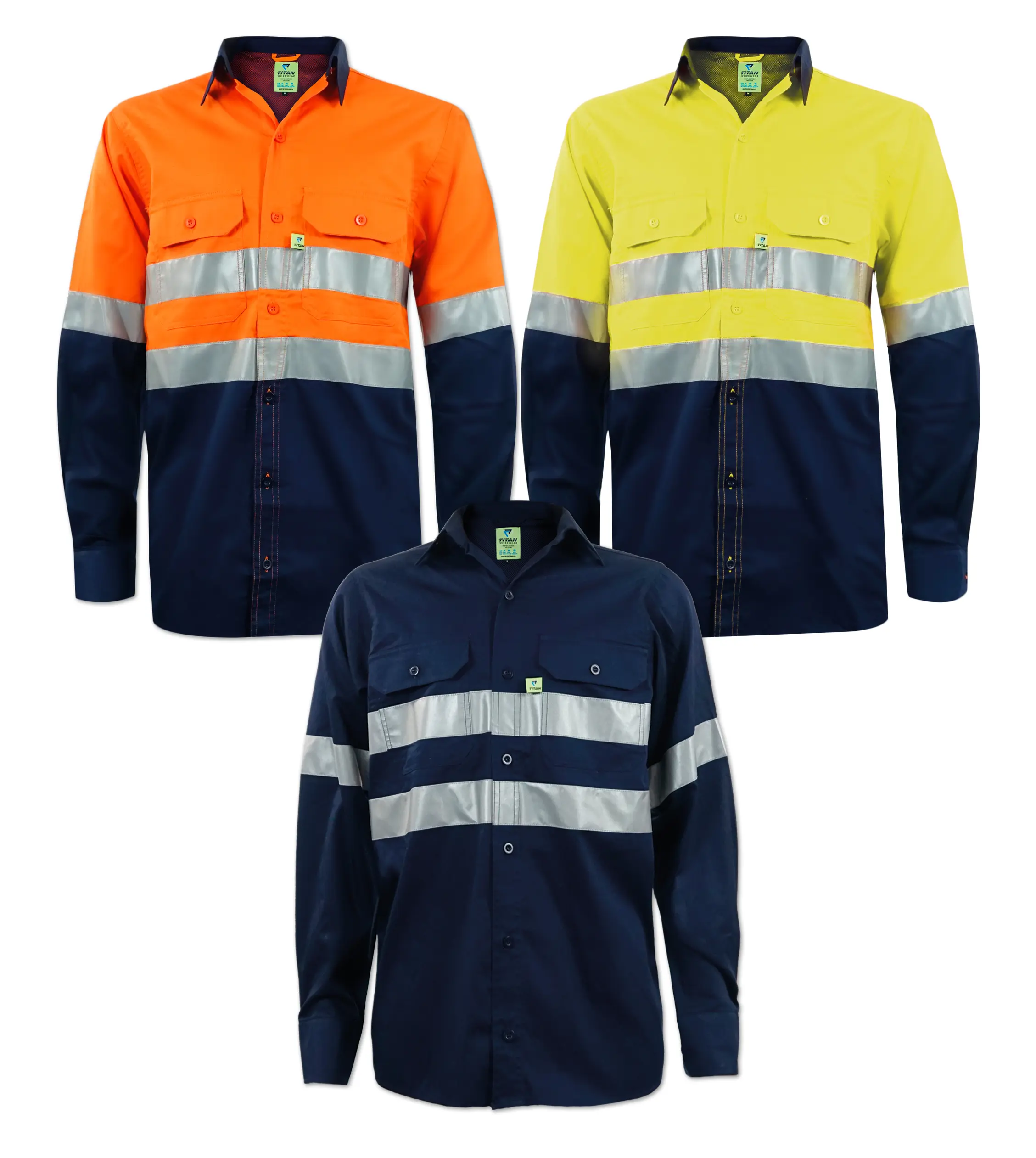 Vented Reflecticve Mining Shirt 100% Cotton
